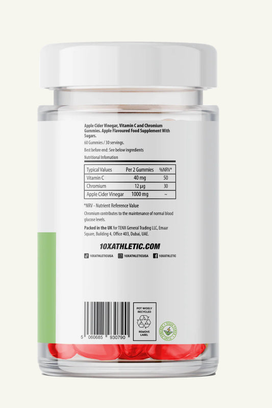 10X ATHLETIC APPLE CIDER VINEGAR GUMMIES 60 SOFTGELS
(APPLE)