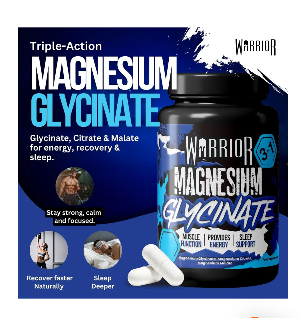 Warrior Magnesium Glycinate – 3-in-1 Capsules (90)