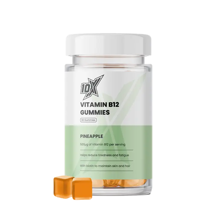10X ATHLETIC B12 GUMMIES 60 SOFTGELS(PINEAPPLE)