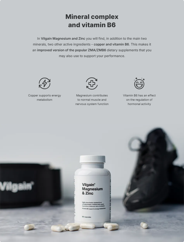 Vilgain Magnesium and Zinc 90 Caps